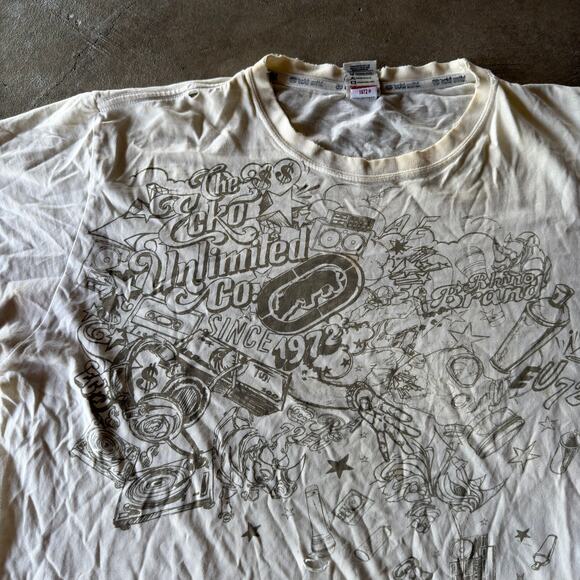 VINTAGE Y2K ECKO UNLIMITED AOP TRIBAL T-SHIRT GRUNGE GRAPHIC BAGGY SKATE MEN XXL - Picture 1 of 7